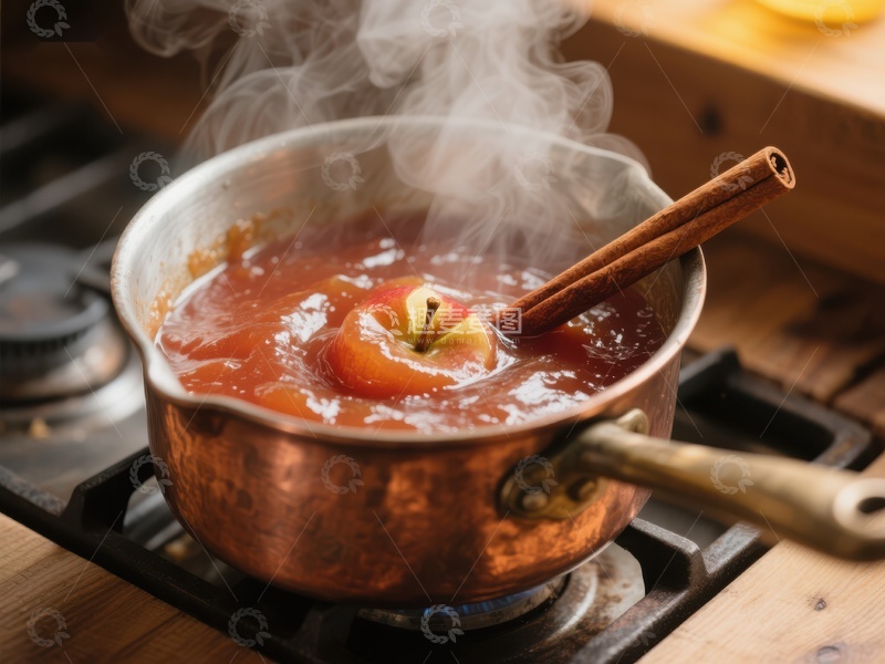 高清大图下载【趣麦麦图】热气腾腾的苹果酱锅