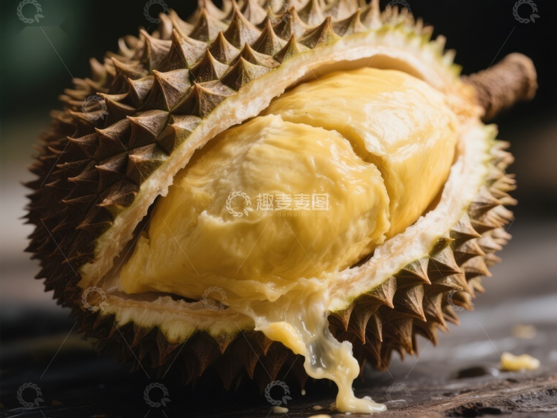 高清大图下载【趣麦麦图】新鲜榴莲果肉特写