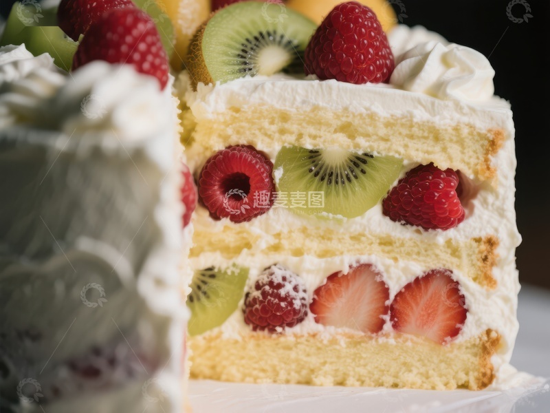 高清大图下载【趣麦麦图】水果奶油蛋糕切面展示