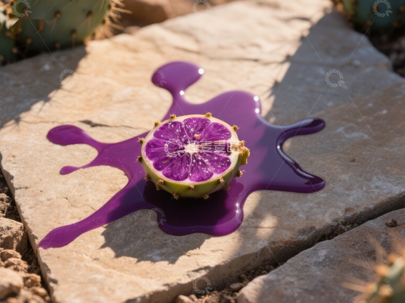 高清大图下载【趣麦麦图】紫色果汁与切片水果的创意组合