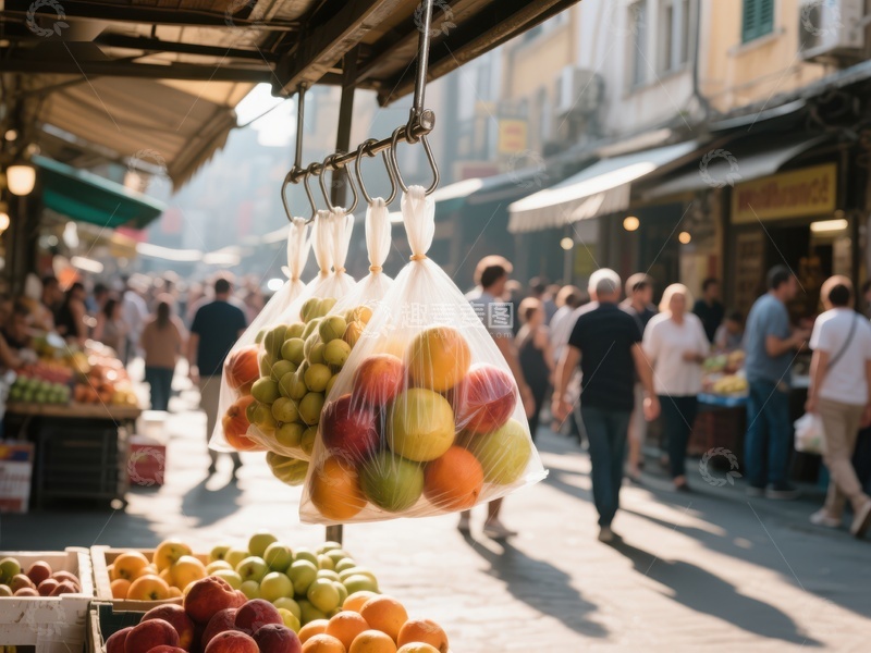 街头市场新鲜水果展示