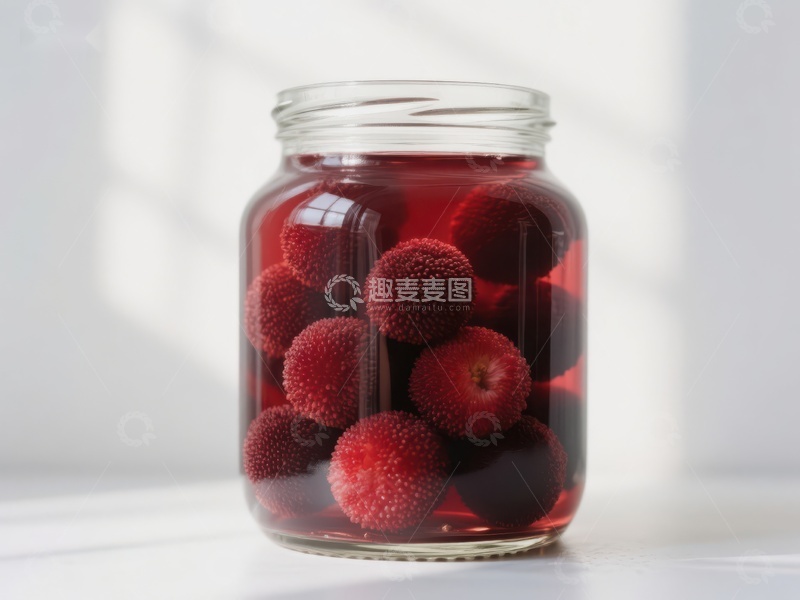 高清大图下载【趣麦麦图】玻璃罐中的红色浆果浸泡液