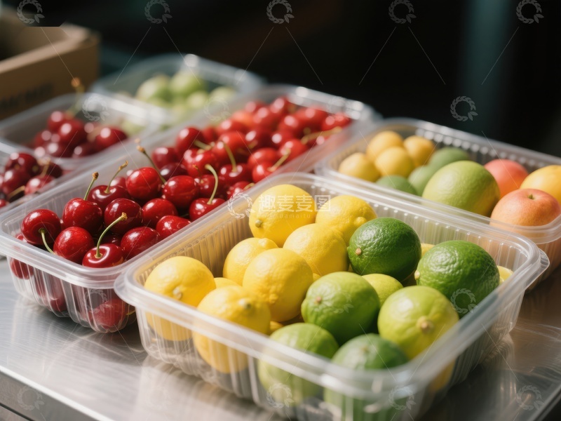 高清大图下载【趣麦麦图】新鲜水果展示：樱桃、柠檬与青柠