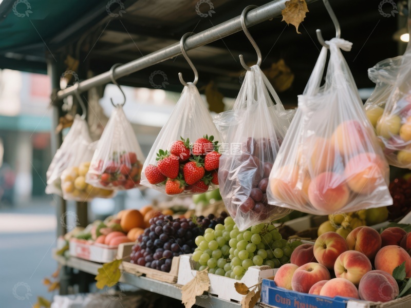 市场摊位上的新鲜水果