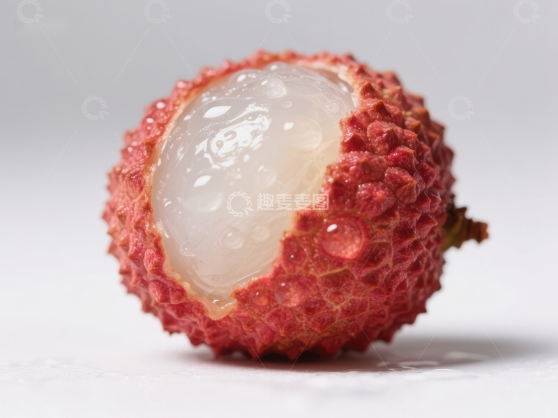 高清大图下载【趣麦麦图】新鲜荔枝特写，果肉饱满诱人