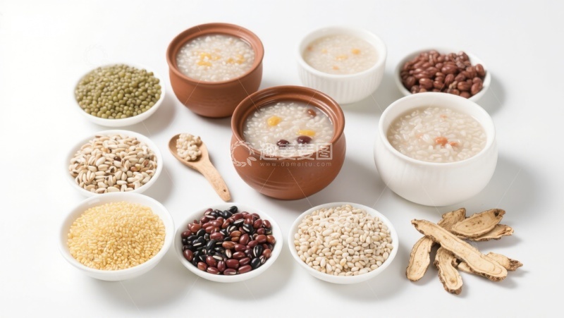 高清大图下载【趣麦麦图】多种谷物与粥品展示