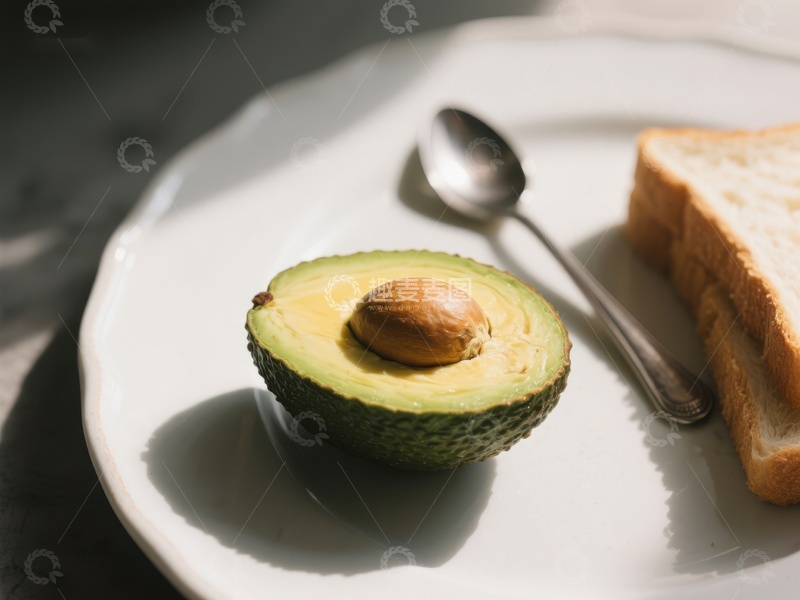 高清大图下载【趣麦麦图】切开的牛油果与面包片