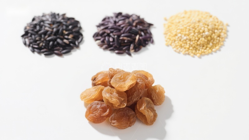 高清大图下载【趣麦麦图】多种谷物与干果的组合展示