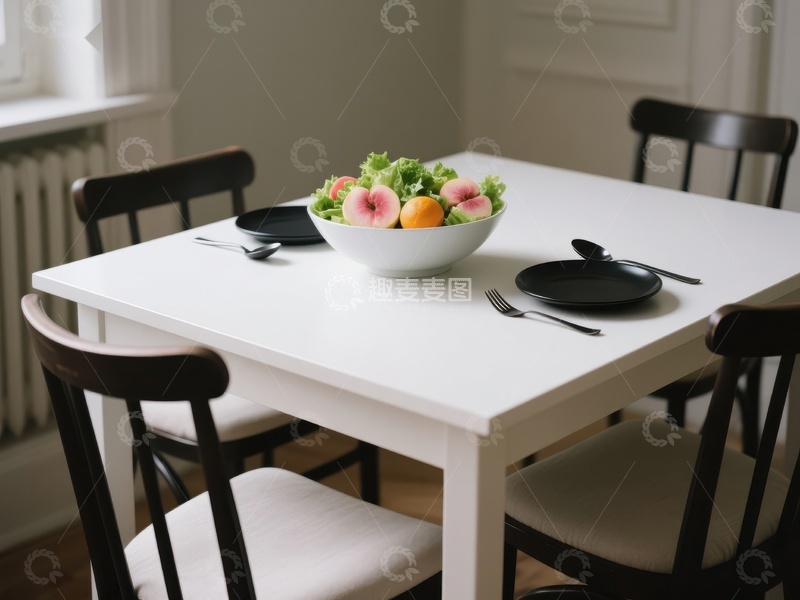 高清大图下载【趣麦麦图】简约餐桌上的水果沙拉