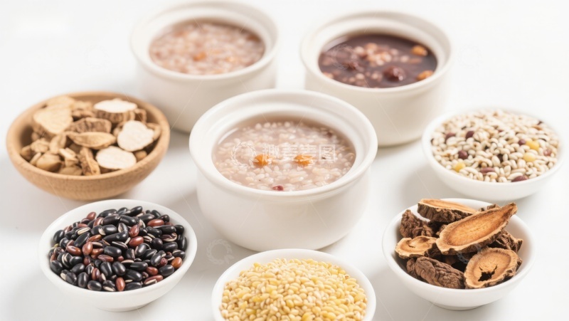 高清大图下载【趣麦麦图】多种谷物与粥品的健康组合