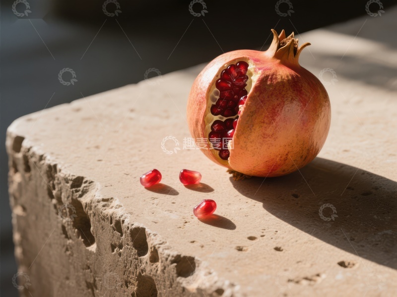 高清大图下载【趣麦麦图】阳光下的石榴与籽粒