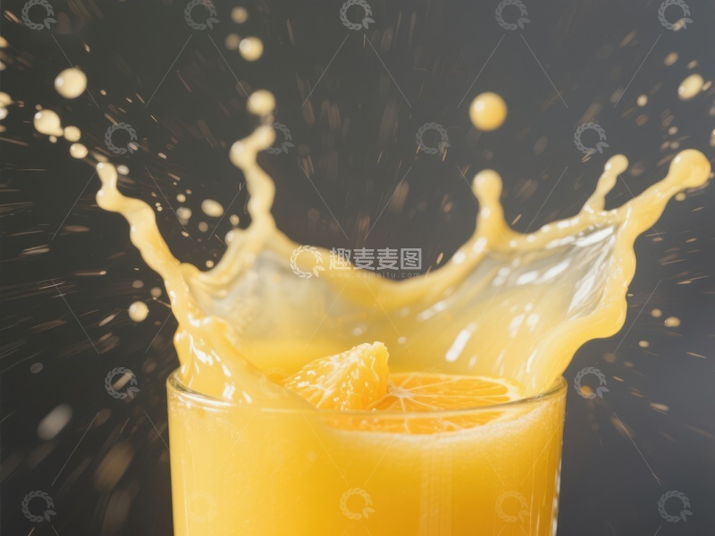 高清大图下载【趣麦麦图】橙汁飞溅，清新美味
