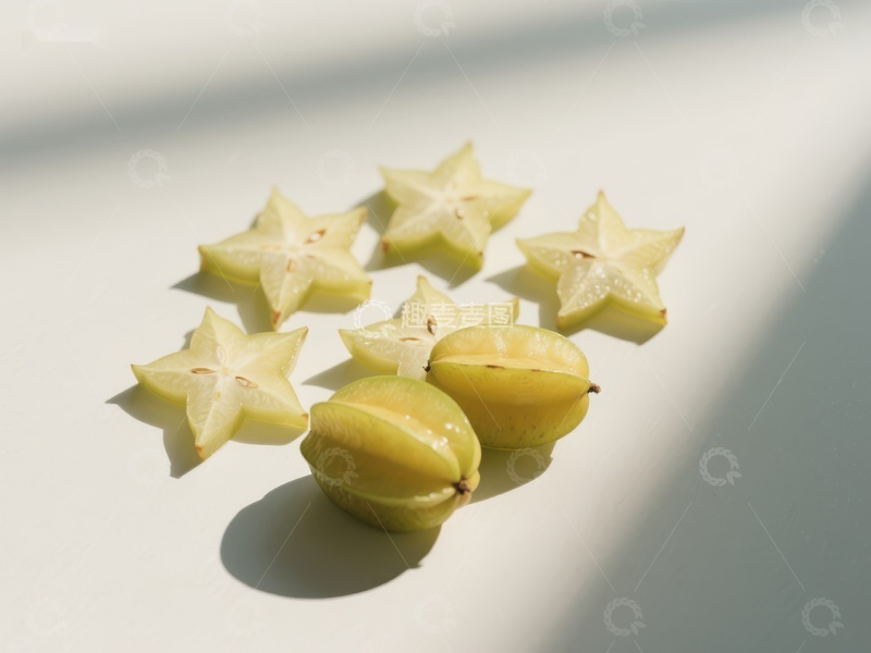 高清大图下载【趣麦麦图】阳光下的杨桃切片