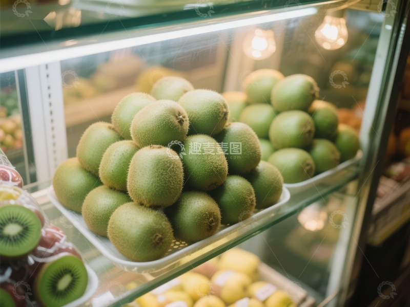 高清大图下载【趣麦麦图】冷藏柜中的新鲜猕猴桃