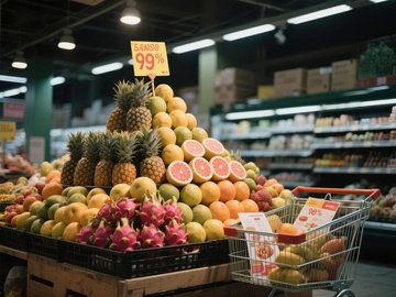 超市水果促销展示