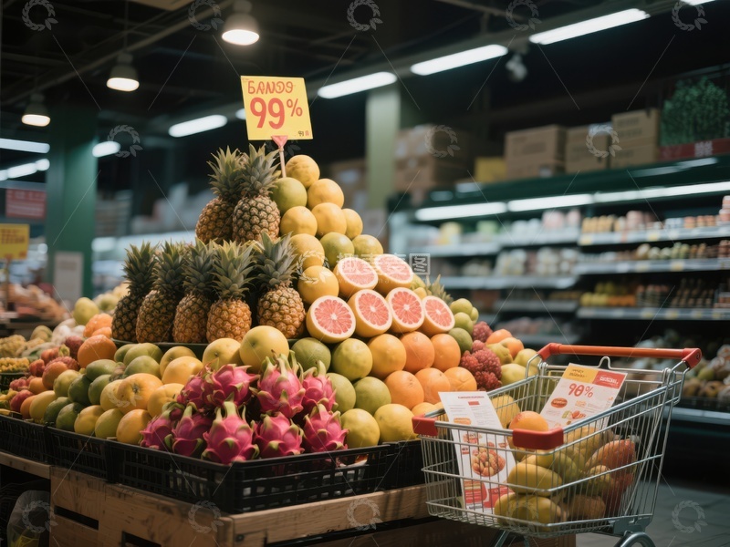 高清大图下载【趣麦麦图】超市水果促销展示