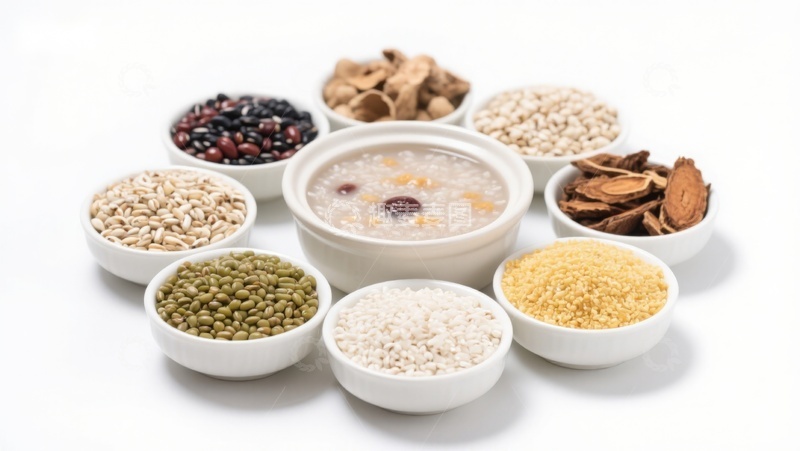 高清大图下载【趣麦麦图】多种谷物与粥的组合展示