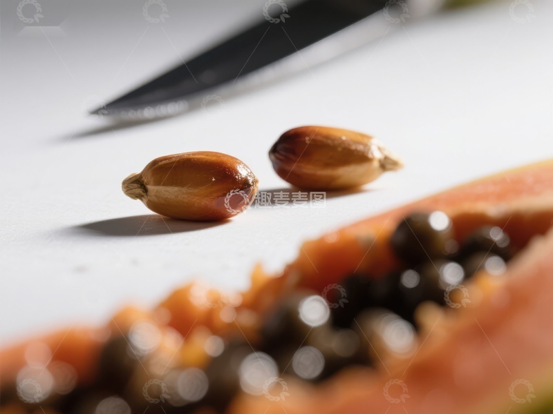 高清大图下载【趣麦麦图】木瓜切片与种子特写