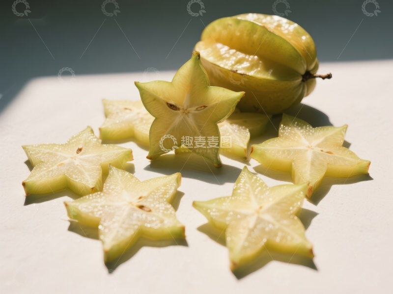 高清大图下载【趣麦麦图】切片杨桃的星形图案