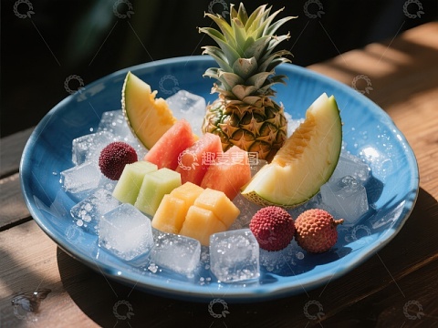 冰镇水果拼盘，清新夏日享受