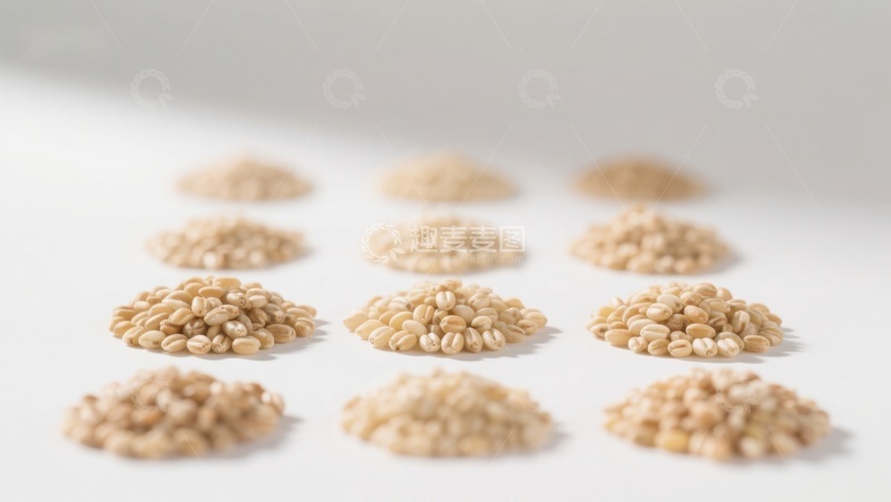 高清大图下载【趣麦麦图】整齐排列的谷物小堆