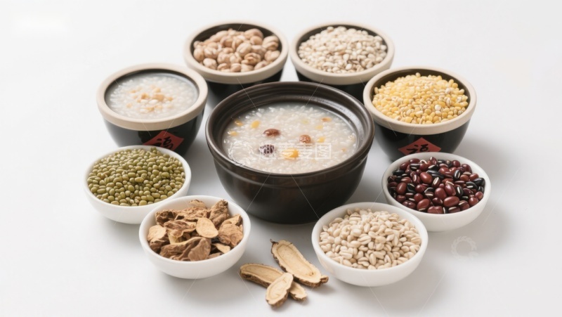 高清大图下载【趣麦麦图】多种谷物与粥的组合展示