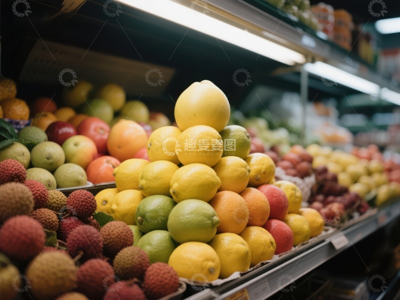 高清大图下载【趣麦麦图】超市水果区色彩缤纷