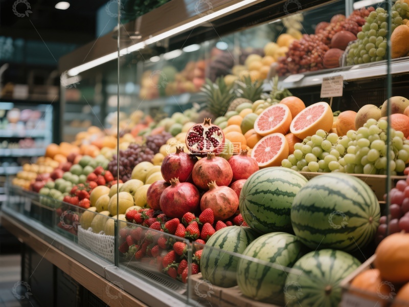 高清大图下载【趣麦麦图】超市水果区展示