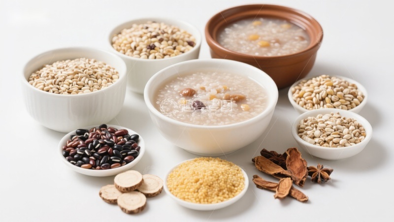 高清大图下载【趣麦麦图】多种谷物与粥的组合展示