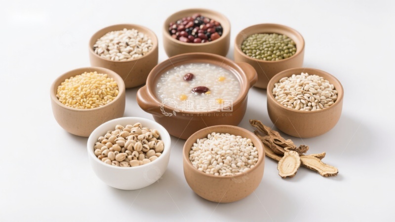 高清大图下载【趣麦麦图】多种谷物与粥的组合展示