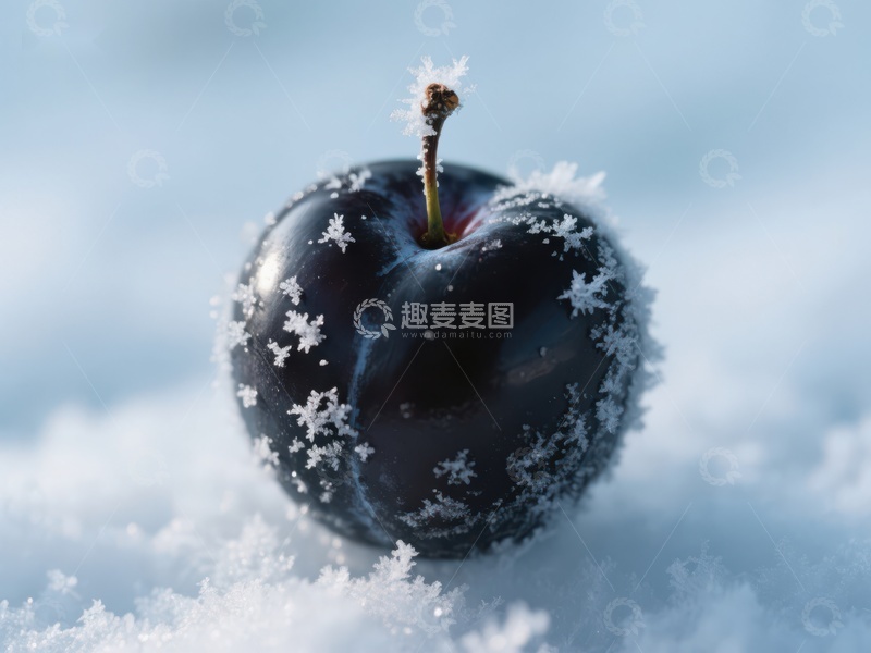 高清大图下载【趣麦麦图】雪中紫李的静谧之美