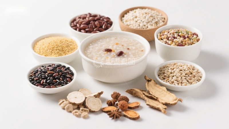 高清大图下载【趣麦麦图】养生粥与多种食材组合