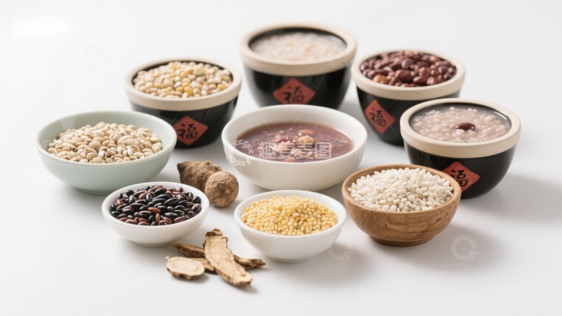 高清大图下载【趣麦麦图】多种谷物与粥品展示