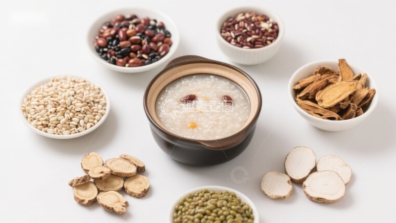 高清大图下载【趣麦麦图】养生粥与多种食材的组合展示