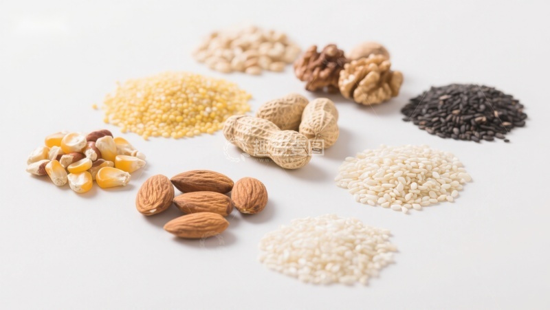 高清大图下载【趣麦麦图】多种坚果与谷物的组合展示