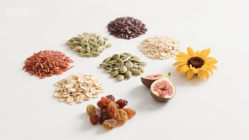 高清大图下载【趣麦麦图】多样谷物与干果的健康组合