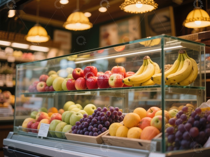 高清大图下载【趣麦麦图】新鲜水果陈列柜展示