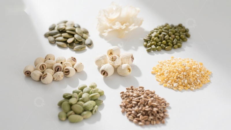 高清大图下载【趣麦麦图】多样谷物与种子的静物展示