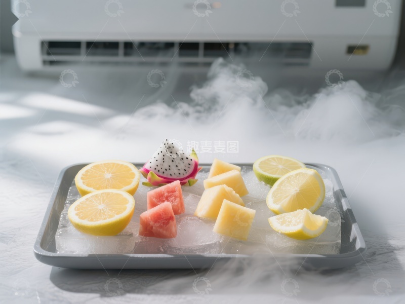 高清大图下载【趣麦麦图】冰雾中的水果拼盘