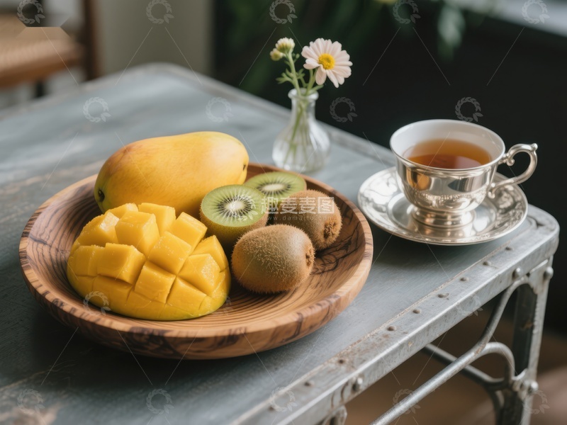 高清大图下载【趣麦麦图】水果茶点，静谧时光