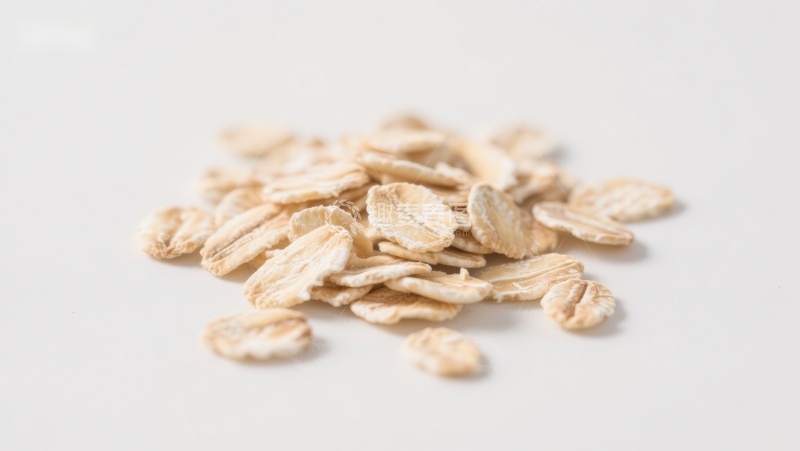 高清大图下载【趣麦麦图】燕麦片散落于白色背景