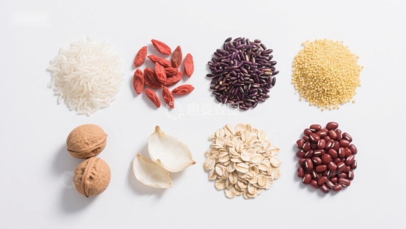 高清大图下载【趣麦麦图】多样谷物与坚果的组合展示