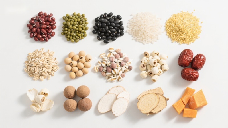 高清大图下载【趣麦麦图】多种谷物与干果的组合展示