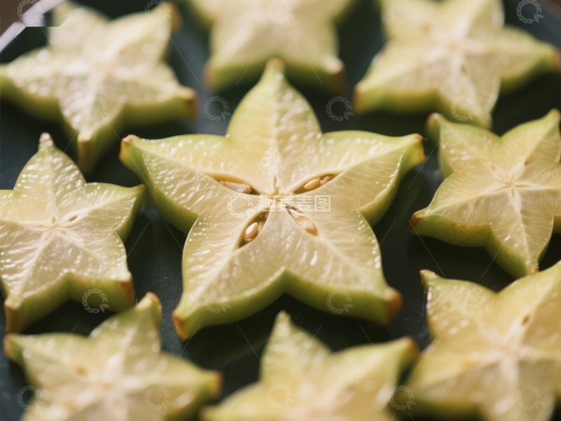 高清大图下载【趣麦麦图】切片杨桃的星形图案