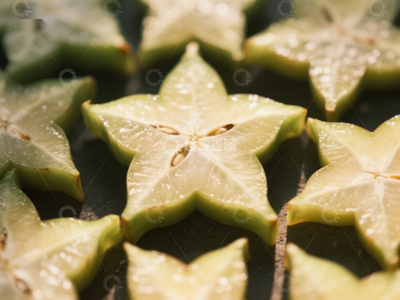 高清大图下载【趣麦麦图】切片杨桃的星形图案