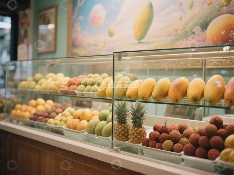 高清大图下载【趣麦麦图】新鲜水果陈列柜展示
