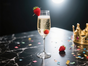 香槟草莓与皇冠的奢华庆典
