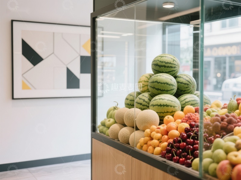 高清大图下载【趣麦麦图】新鲜水果陈列柜展示