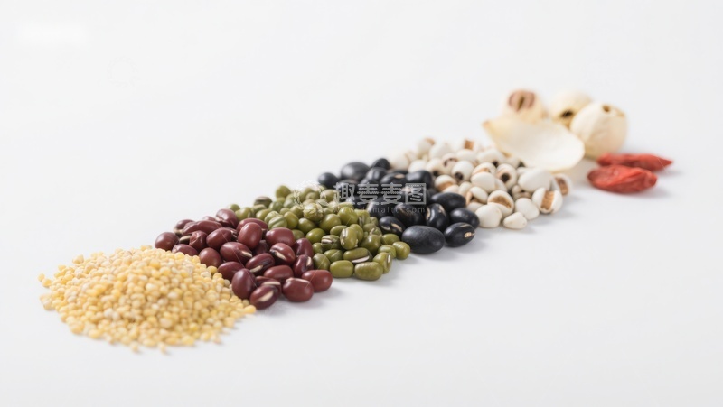高清大图下载【趣麦麦图】多种豆类与谷物的排列展示