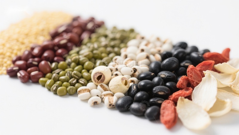 高清大图下载【趣麦麦图】多种豆类与干果的健康组合